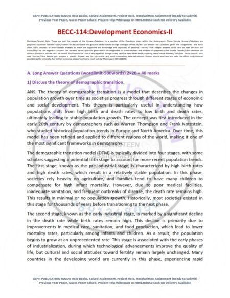 IGNOU BECC-114 Solved Assignment 2024-25 English Medium