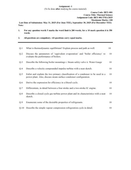 IGNOU BEY-001 Solved Assignment 2025 English Medium