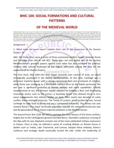 IGNOU BHIC-104 Solved Assignment 2024-25 English Medium