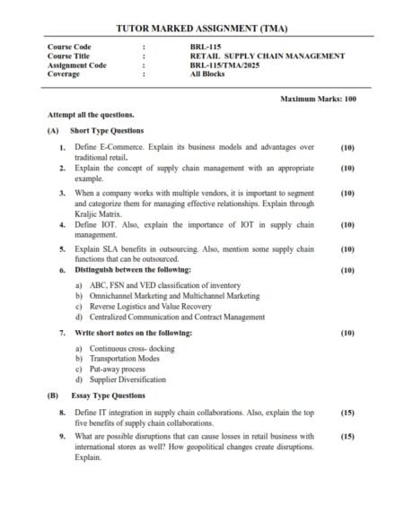 IGNOU BRL-115 Solved Assignment 2025 English Medium