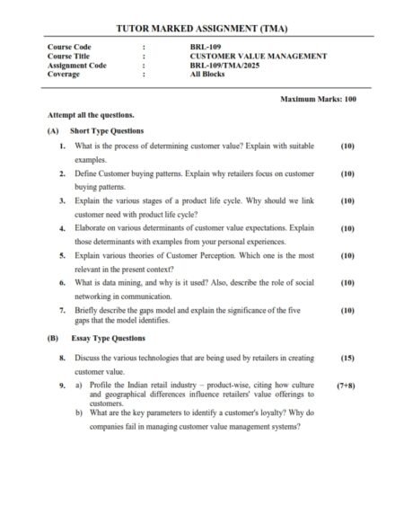 IGNOU BRL-109 Solved Assignment 2025 English Medium
