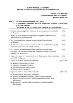 IGNOU MED-002 Solved Assignment 2025 English Medium