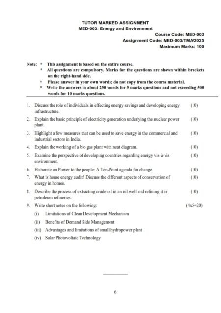 IGNOU MED-003 Solved Assignment 2025 English Medium