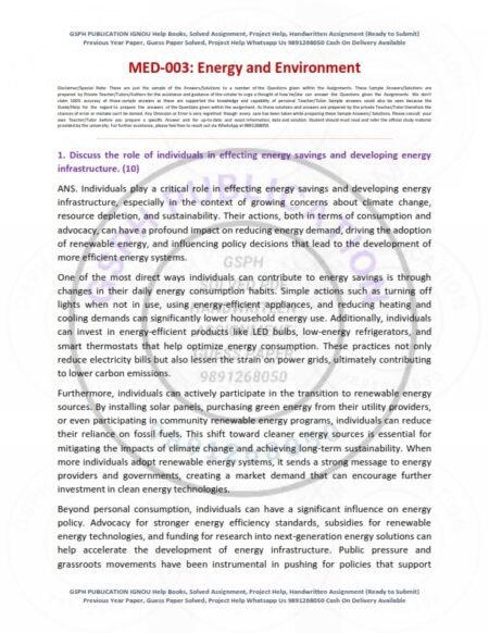 IGNOU MED-003 Solved Assignment 2025 English Medium