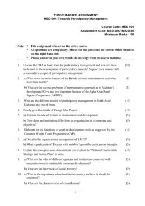 IGNOU MED-004 Solved Assignment 2025 English Medium