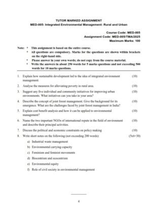 IGNOU MED-005 Solved Assignment 2025 English Medium