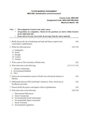 IGNOU MED-008 Solved Assignment 2025 English Medium