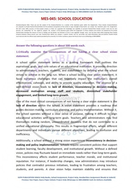 IGNOU MES-045 Solved Assignment 2025 English Medium