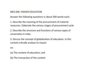 IGNOU MES-046 Solved Assignment 2025 English Medium