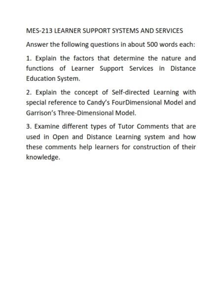 IGNOU MES-213 Solved Assignment 2025 English Medium