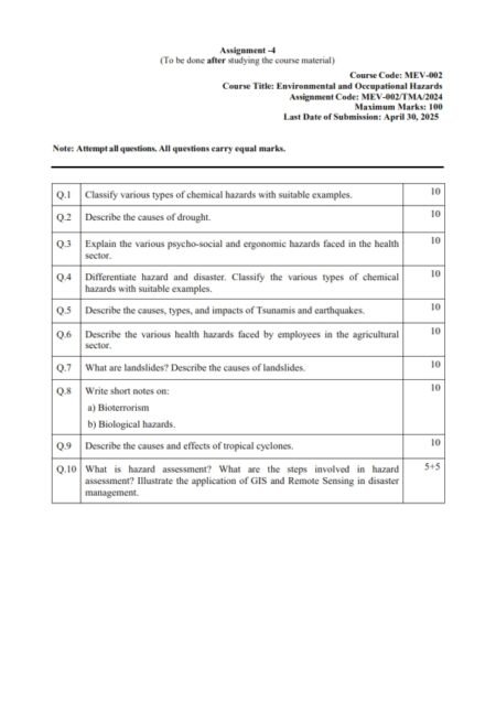 IGNOU MEV-002 Solved Assignment 2024 English Medium
