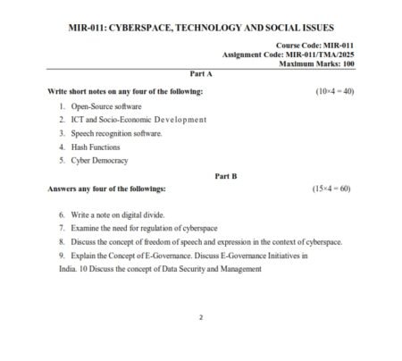 IGNOU MIR-011 Solved Assignment 2025 English Medium