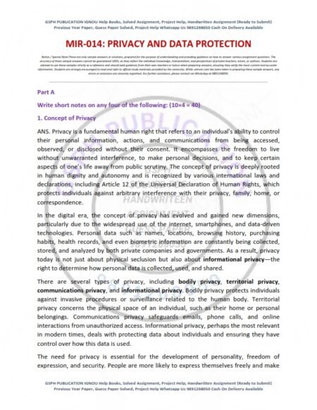 IGNOU MIR-014 Solved Assignment 2025 English Medium