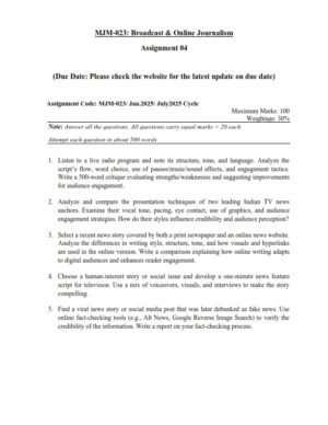 IGNOU MJM-23 Solved Assignment 2025 English Medium