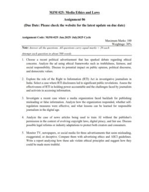 IGNOU MJM-25 Solved Assignment 2025 English Medium