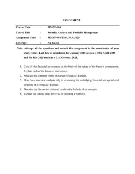 IGNOU MMPF-004 Solved Assignment 2025