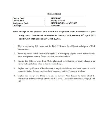IGNOU MMPF-007 Solved Assignment 2025