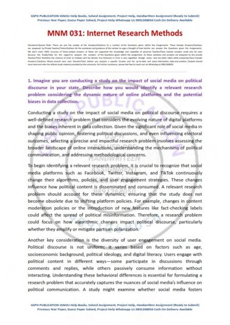 IGNOU MNM-031 Solved Assignment 2024 English Medium