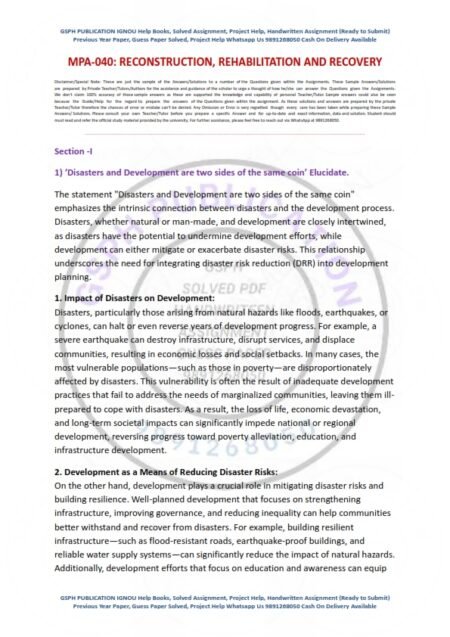 IGNOU MPA-40 Solved Assignment 2024-25 English Medium