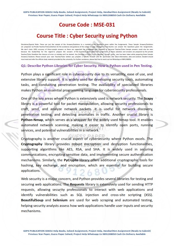 IGNOU MSE-031 Solved Assignment Jan 2025 English Medium