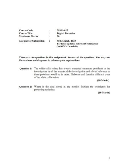 IGNOU MSEI-027 Solved Assignment Jan 2025 English Medium