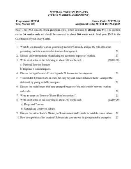 IGNOU MTTM-10 Solved Assignment 2025 English Medium