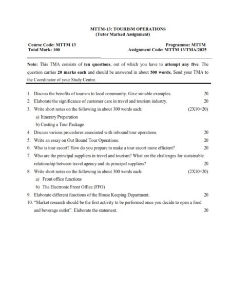 IGNOU MTTM-13 Solved Assignment 2025 English Medium