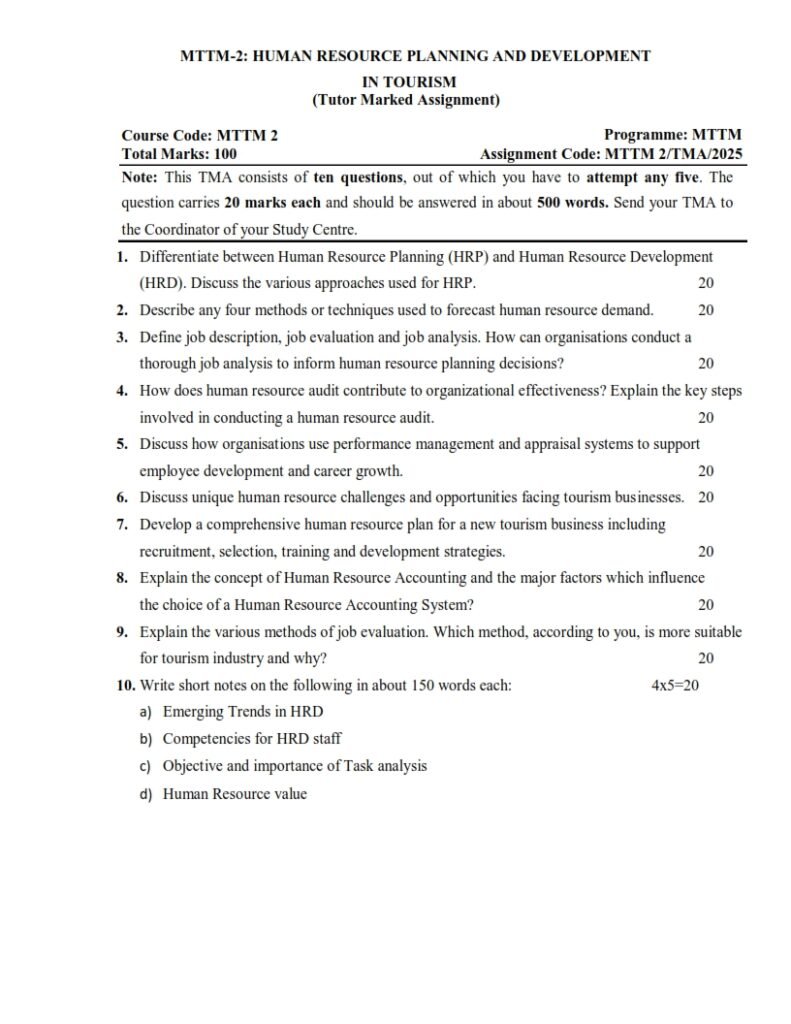 IGNOU MTTM-02 Solved Assignment 2025 English Medium