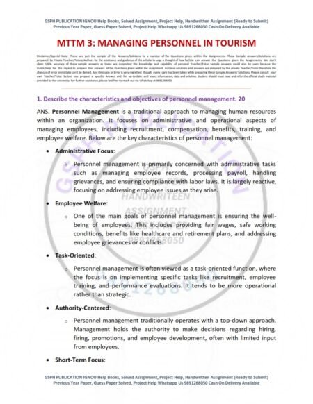 IGNOU MTTM-03 Solved Assignment 2025 English Medium