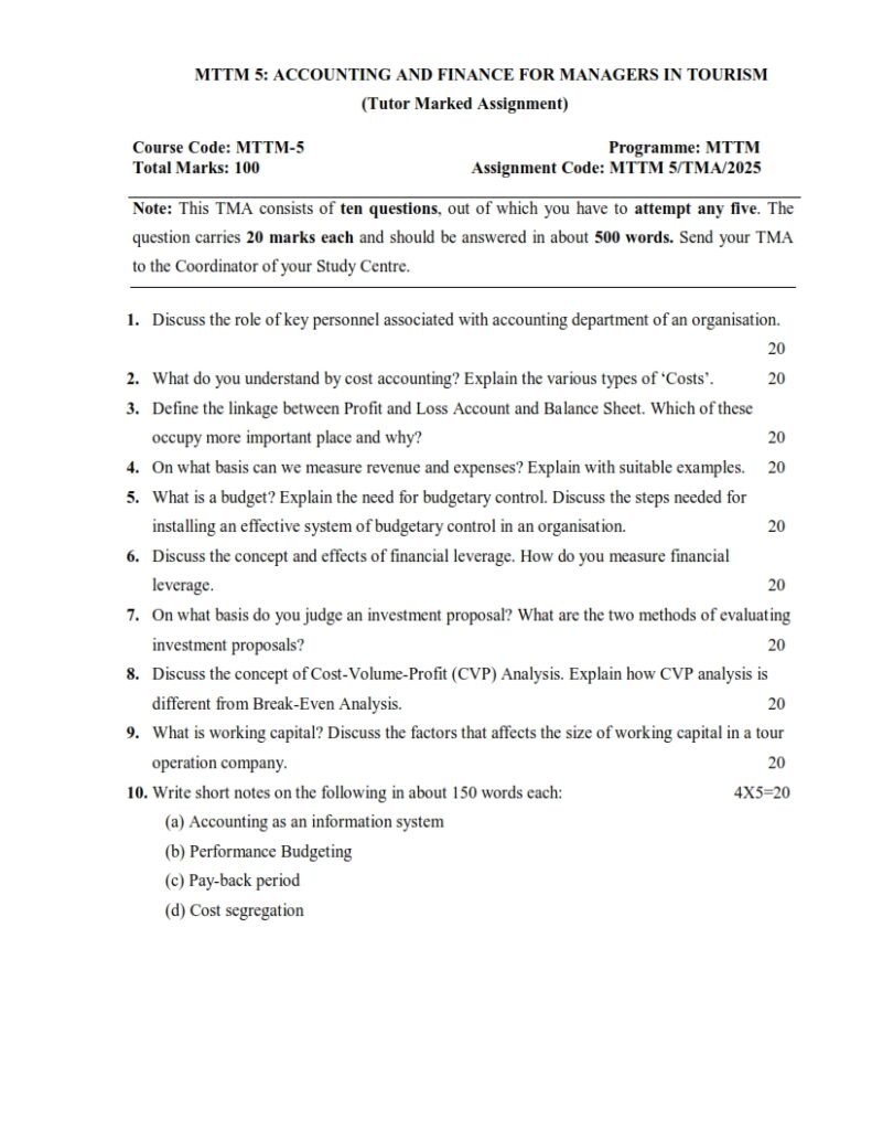 IGNOU MTTM-05 Solved Assignment 2025 English Medium