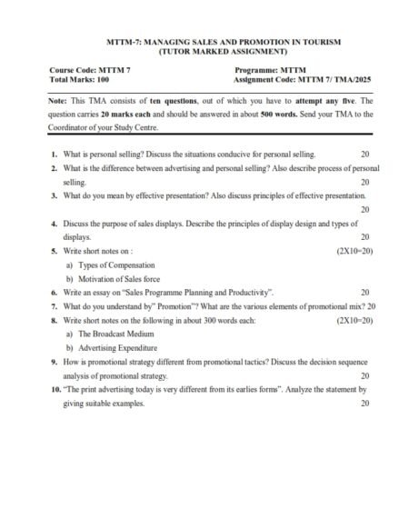 IGNOU MTTM-07 Solved Assignment 2025 English Medium