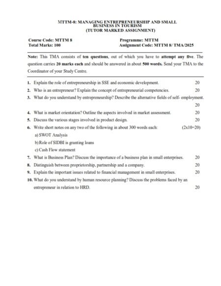 IGNOU MTTM-08 Solved Assignment 2025 English Medium