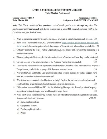 IGNOU MTTM-09 Solved Assignment 2025 English Medium