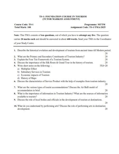 IGNOU TS-01 Solved Assignment 2025 English Medium