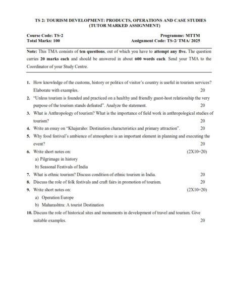 IGNOU TS-02 Solved Assignment 2025 English Medium(MTTM)