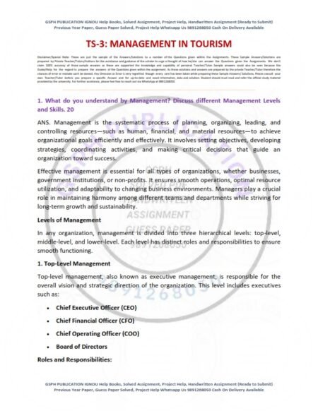 IGNOU TS-03 Solved Assignment 2025 English Medium(MTTM)