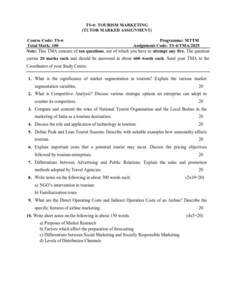 IGNOU TS-06 Solved Assignment 2025 English Medium(MTTM)