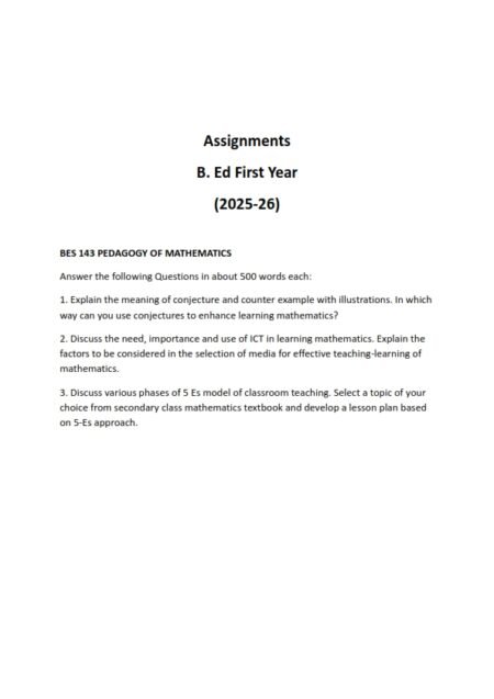 IGNOU BES-143 Solved Assignment 2025-26 English Medium