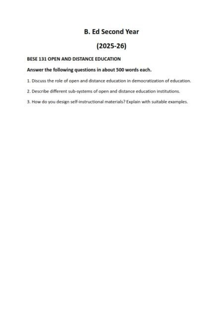 IGNOU BESE-131 Solved Assignment 2025-26 English Medium