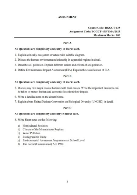 IGNOU BGGCT-135 Solved Assignment 2025 English Medium
