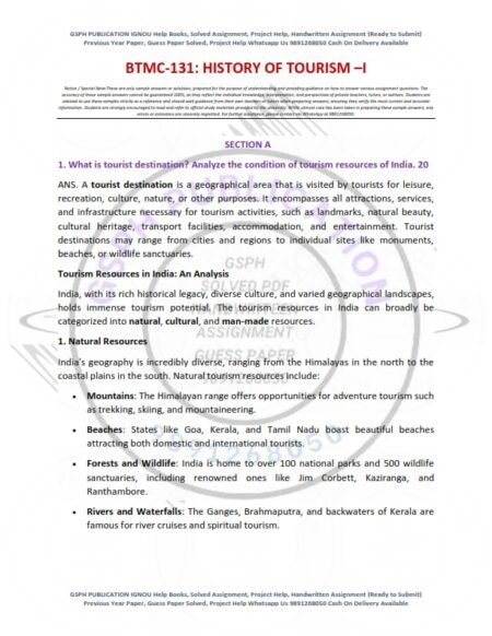 IGNOU BTMC-131 Solved Assignment 2025 English Medium