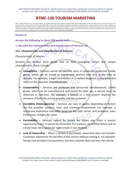 IGNOU BTMC-136 Solved Assignment 2025 English Medium