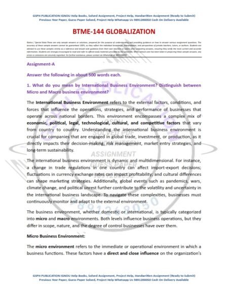 IGNOU BTME-144 Solved Assignment 2025 English Medium