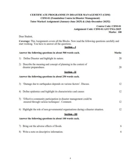 IGNOU CDM-001 Solved Assignment 2025 English Medium