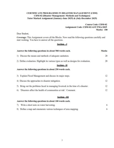 IGNOU CDM-002 Solved Assignment 2025 English Medium
