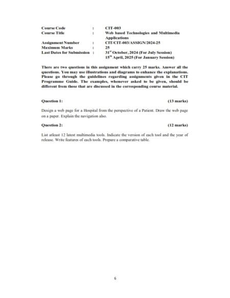 IGNOU CIT-03 Solved Assignment 2024-25 English Medium
