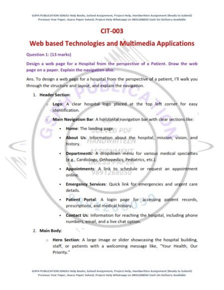 IGNOU CIT-03 Solved Assignment 2024-25 English Medium