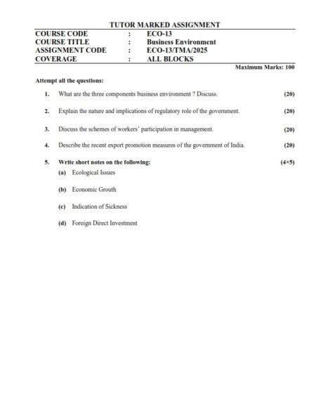 IGNOU BBA (General) Solved assignment 2024-25