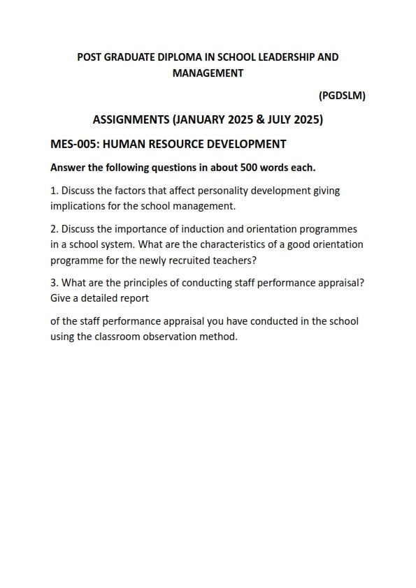 IGNOU MES-005 Solved Assignment 2025 English Medium