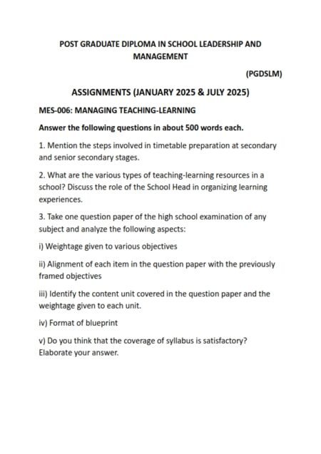 IGNOU MES-006 Solved Assignment 2025 English Medium